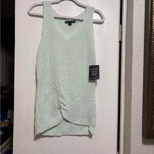 Boston Proper Light Green Knit Tank Top